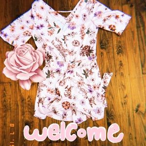 copper key floral romper